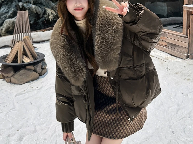 Женское пуховое хлопковое стеганое пальто - Фотография_5