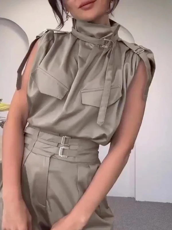 Modigirl модная женская блузка без рукавов - Фотография_2