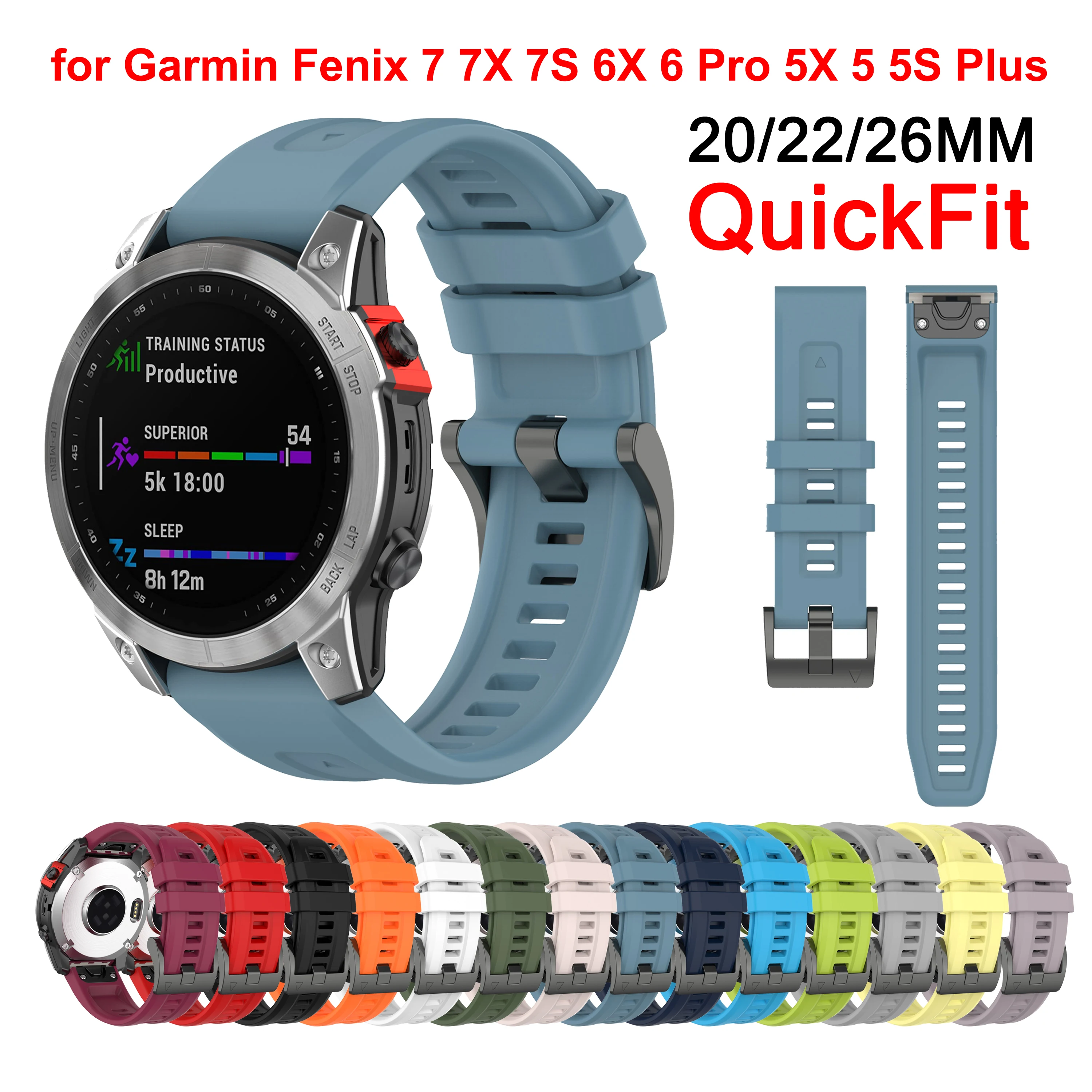 Силиконовый браслет для garmin fenix 7x 7 7s 6 6x pro