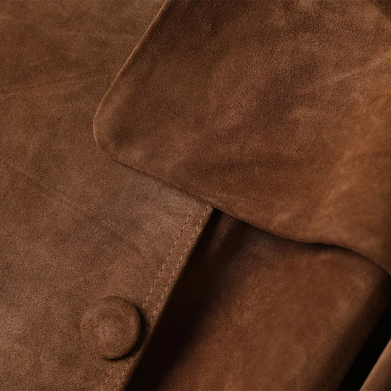 Женский длинный тренчкот с поясом - Фотография_4