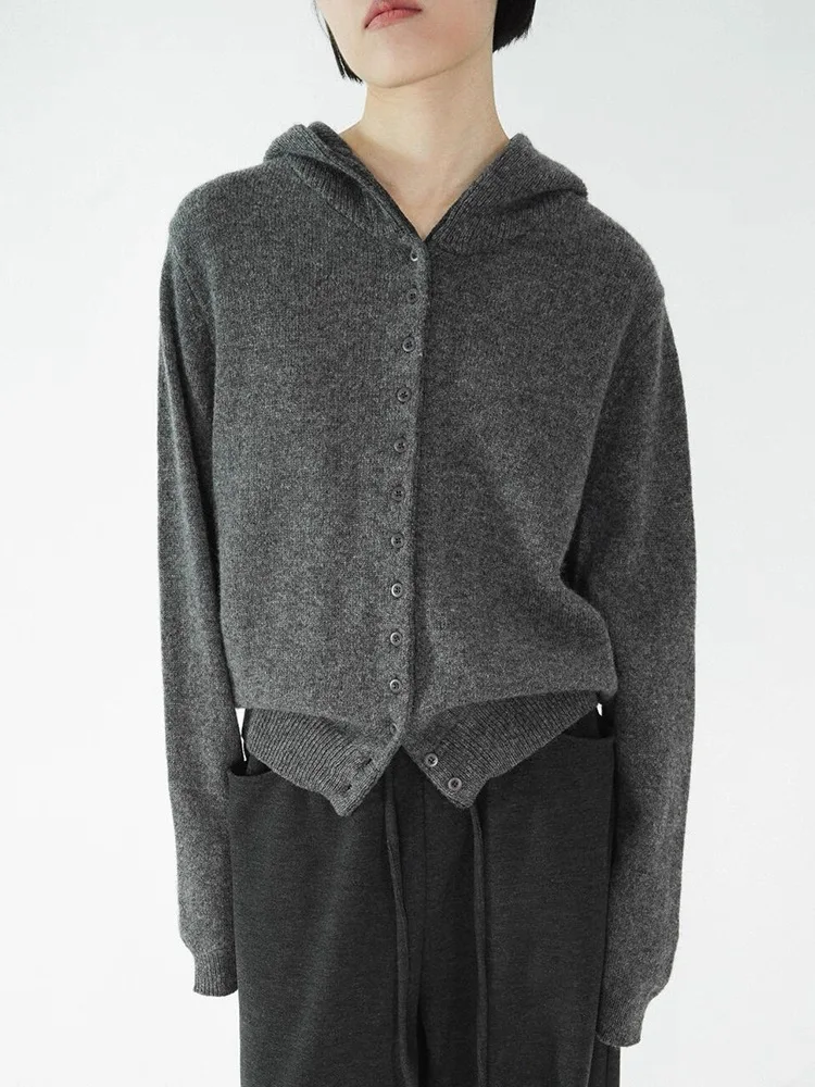 2021, новый женский кардиган с капюшоном - Фотография_2