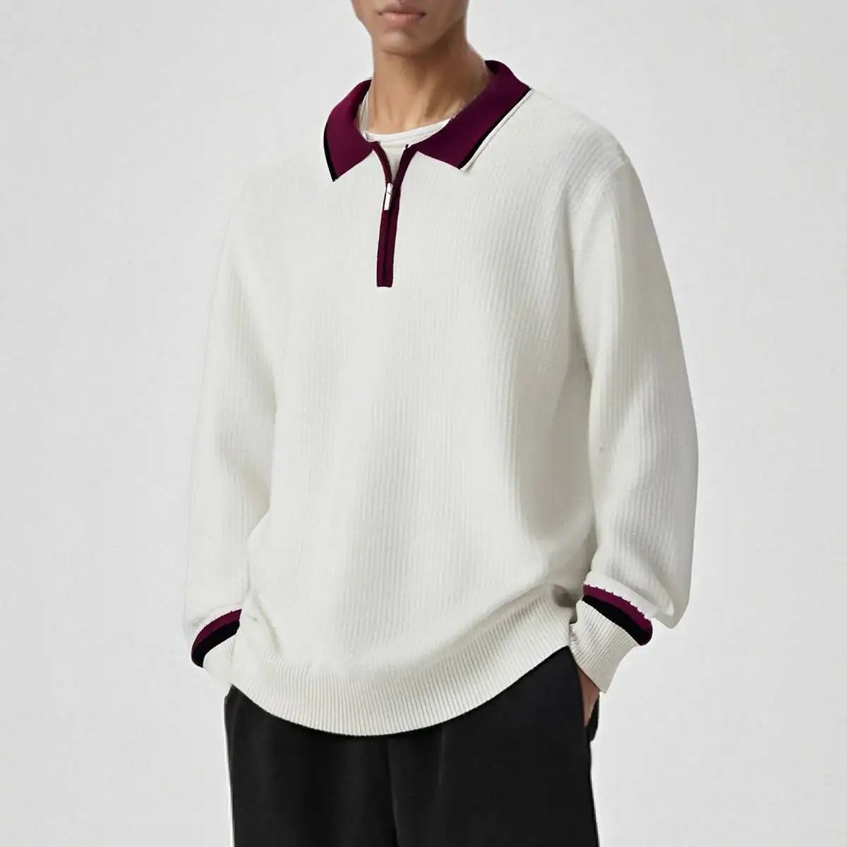 Осенний мужской вязаный свитер - Фотография_3