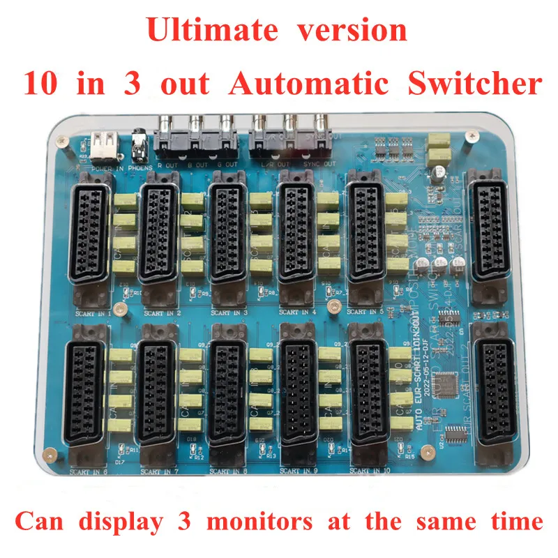 Новый распределитель scart 10 в 3 выхода eur 2 scart 1 rgbs