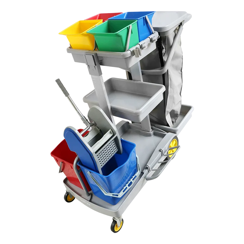 Многофункциональные пластиковые тележки для уборки гостиничных комнат - Фотография_5