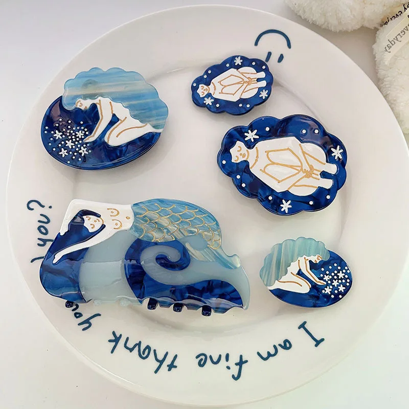 Милые мультяшные зажимы для волос с морской русалочкой