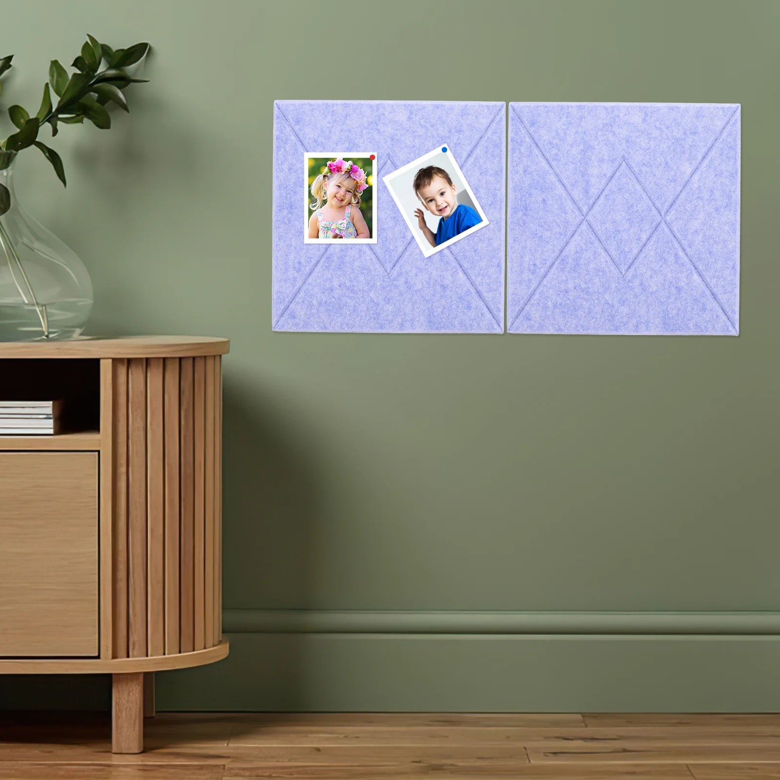 Фетровая настенная плитка v-образной формы в полоску - Фотография_5