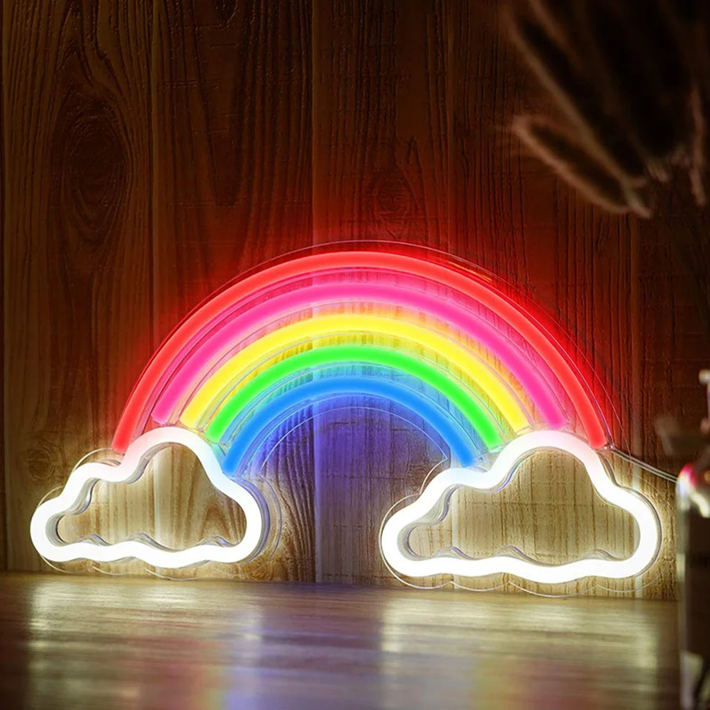 Радужная неоновая вывеска для спальни - Фотография_4