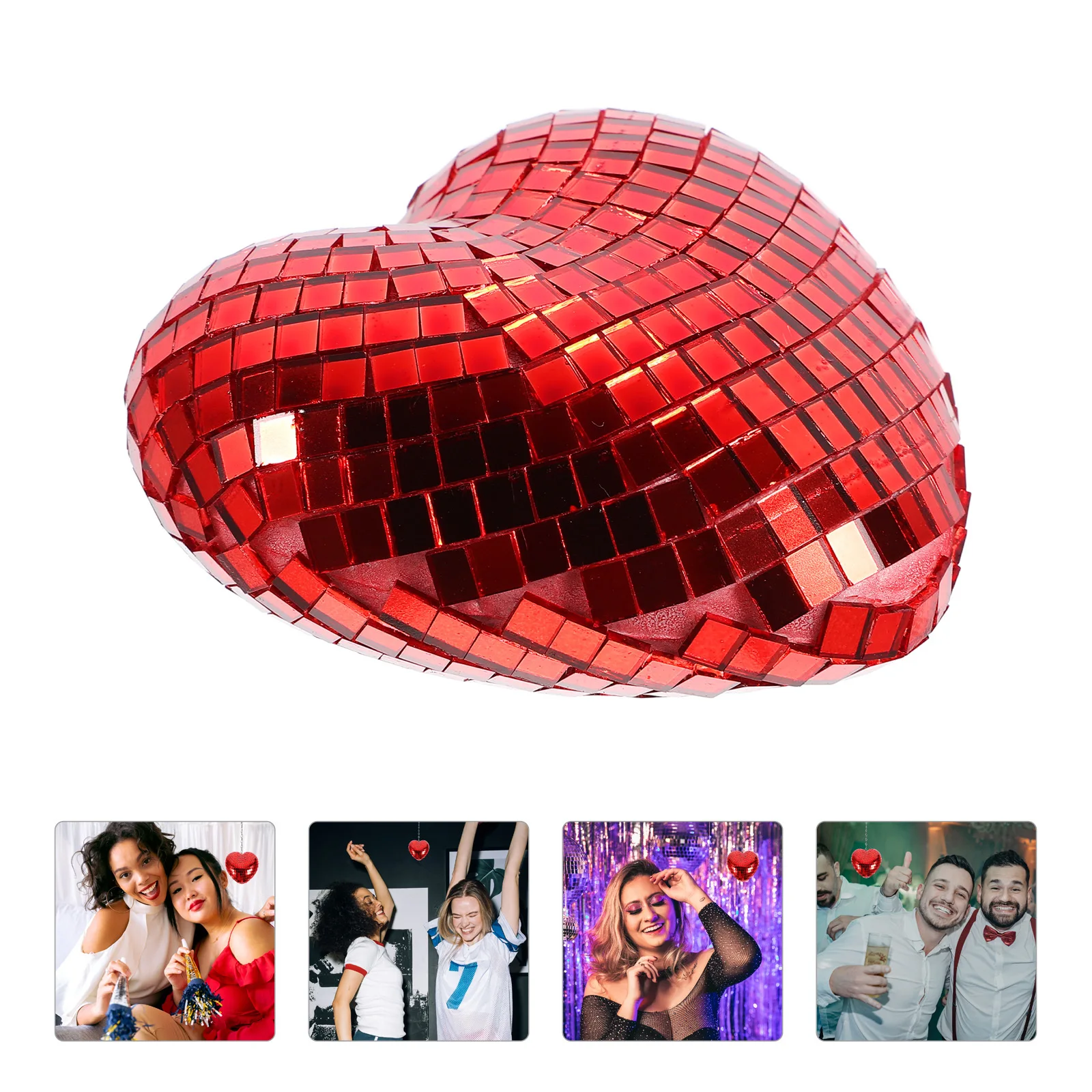 Светоотражающий зеркальный шар в форме сердца - Фотография_3