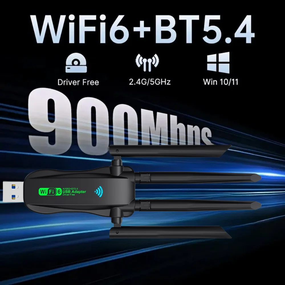 Wifi 6 ax900 4 антенны usb wifi bt 5 - Фотография_5