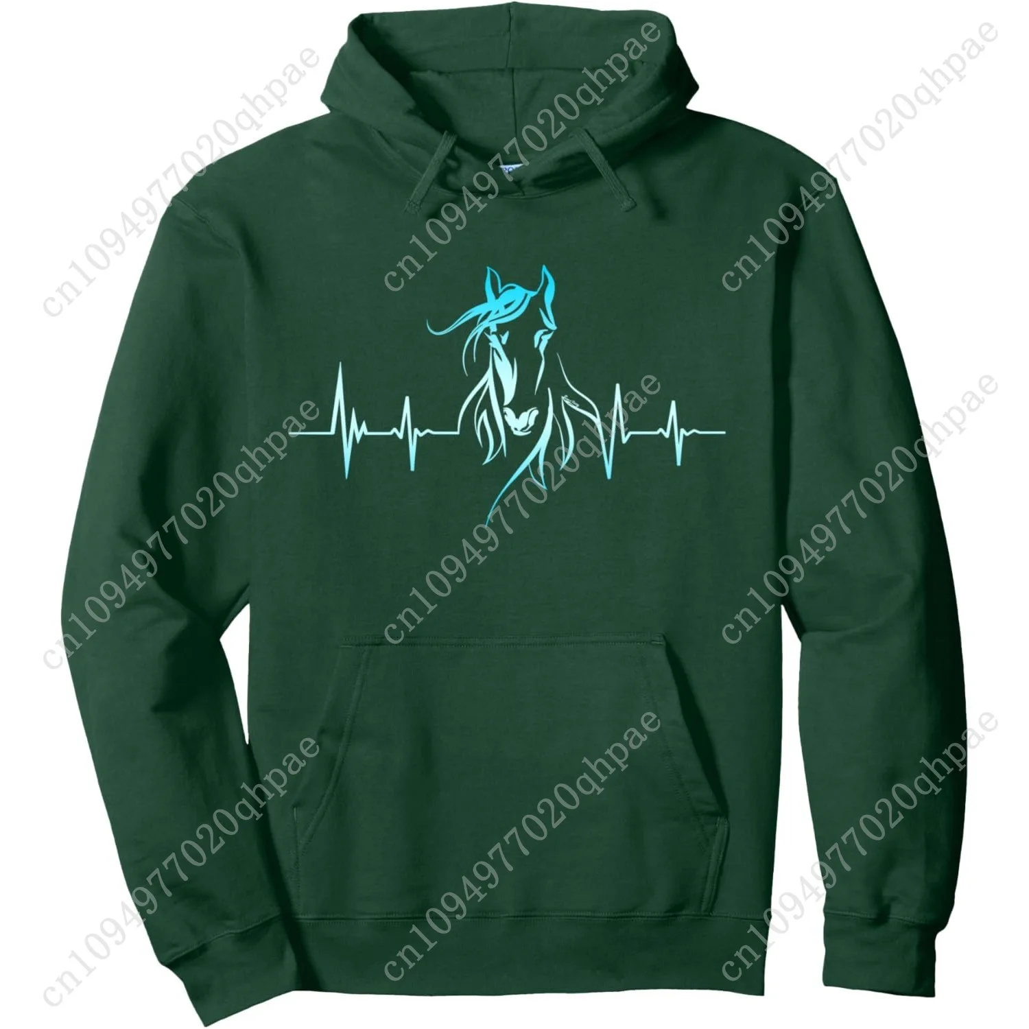 Пуловер с капюшоном horse heartbeat для женщин - Фотография_4