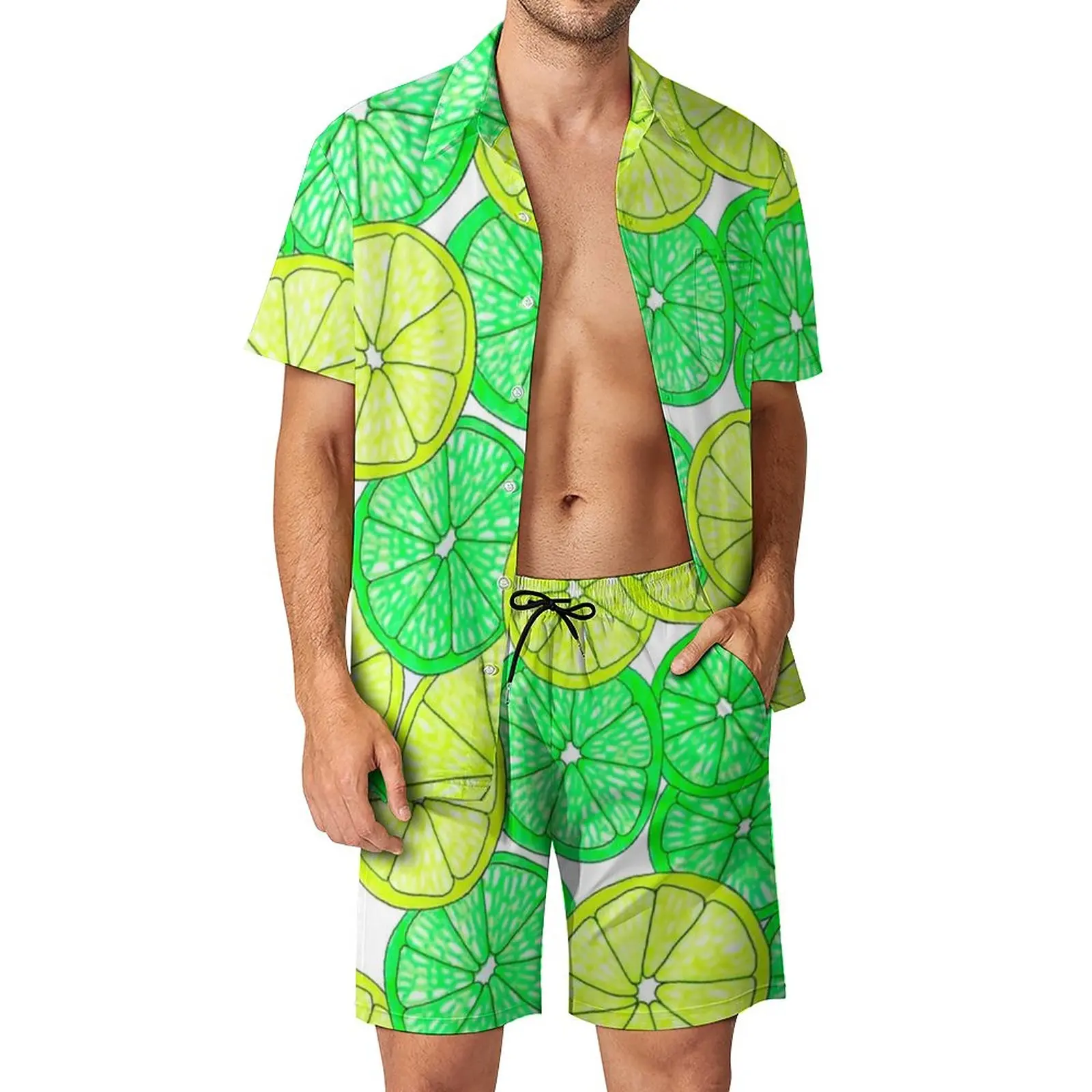 Мужские комплекты с лимонным деревом и цветочным принтом - Фотография_2