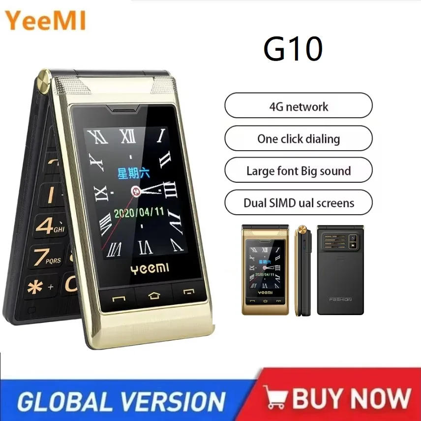 Yeemi g10 4g прочный функциональный телефон с большой кнопкой