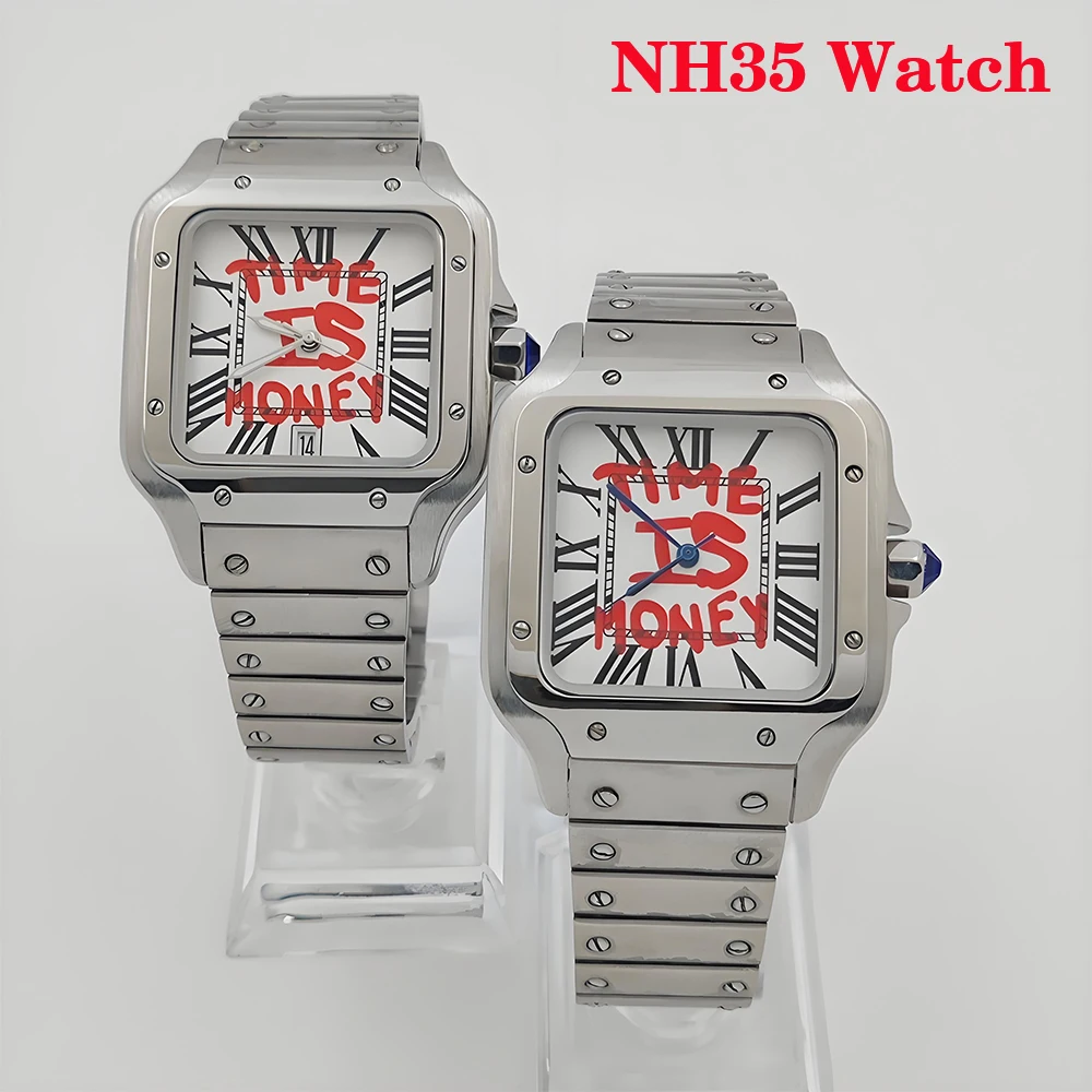 Nh35 квадратные часы time is money