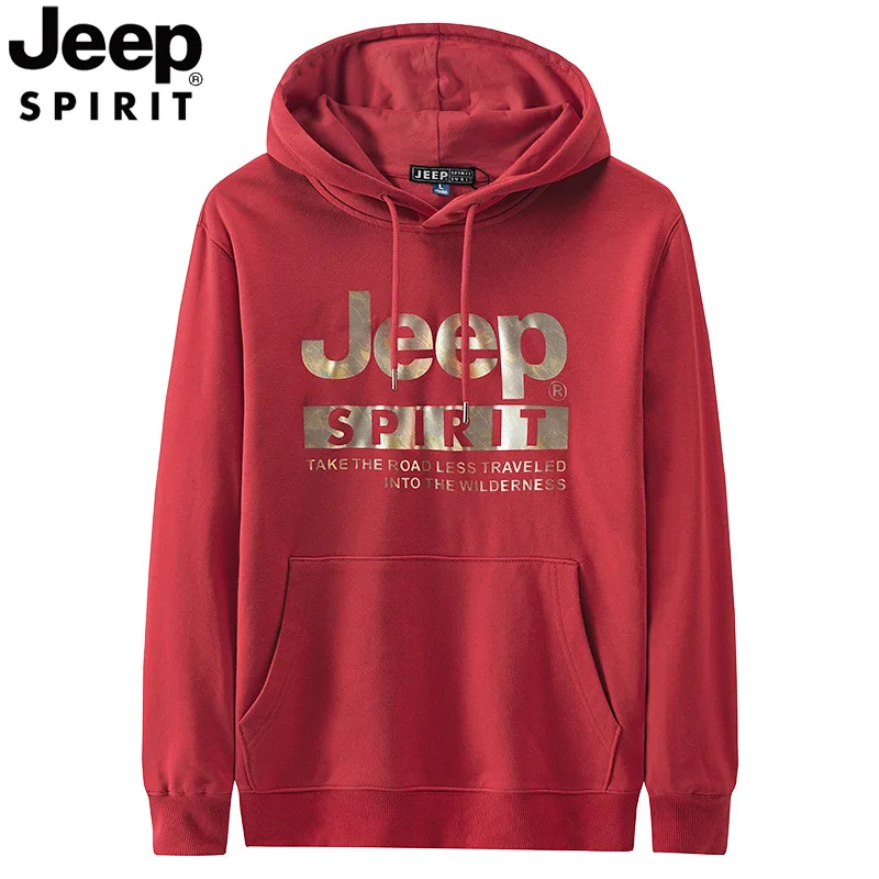 Jeep spirit мужской спортивный свитер с капюшоном с принтом