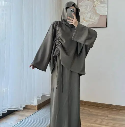 Однотонный плиссированный свободный - Фотография_4