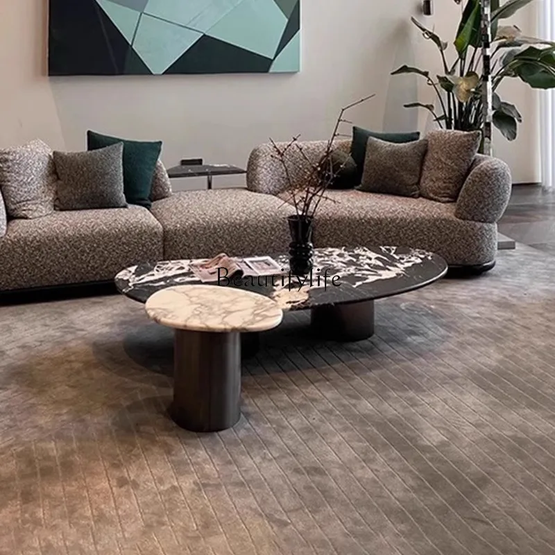 * журнальный столик из натурального черного мрамора - Фотография_4