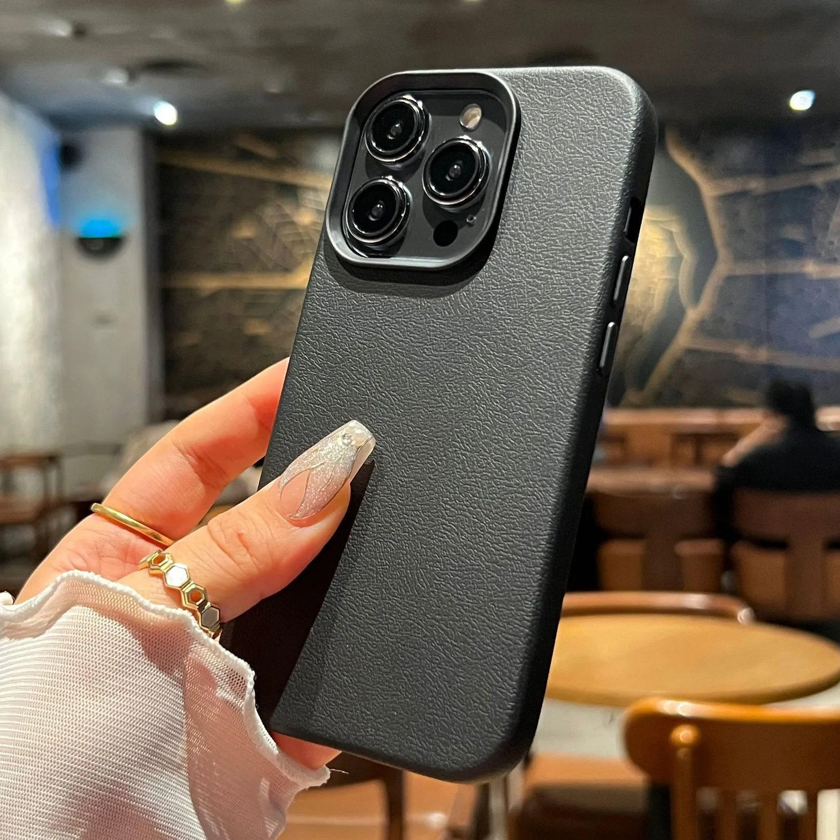 Роскошный силиконовый кожаный чехол для телефона с личи для iphone 16