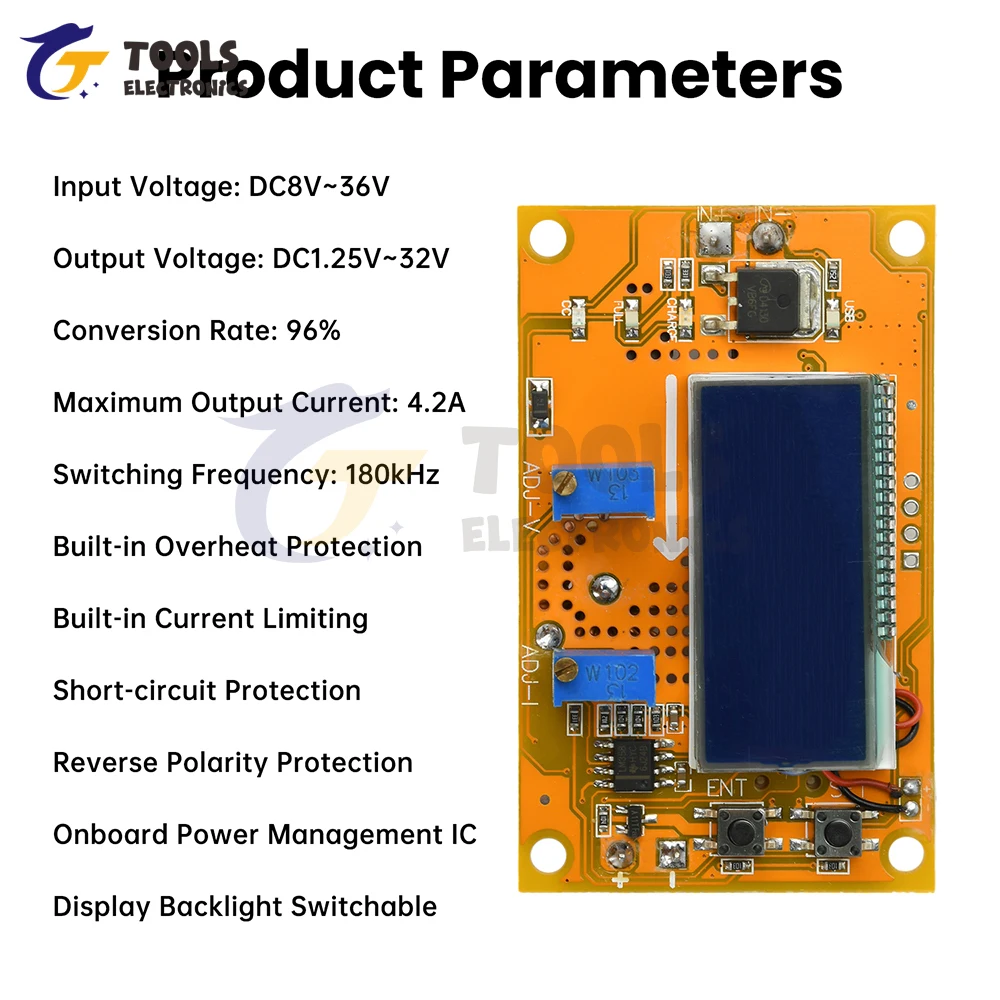 Регулируемый понижающий преобразователь постоянного тока от 8 в-36 в до 1 - Фотография_3