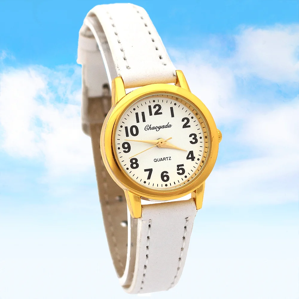 Кожаные кварцевые часы для девочек - Фотография_5