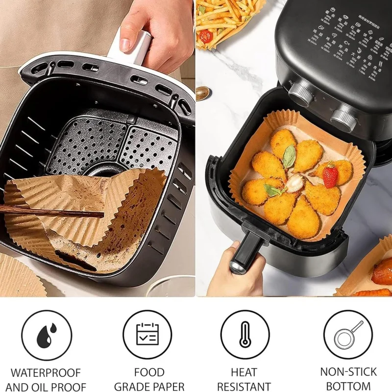 Одноразовые бумажные вкладыши для фритюрницы с антипригарным покрытием - Фотография_3