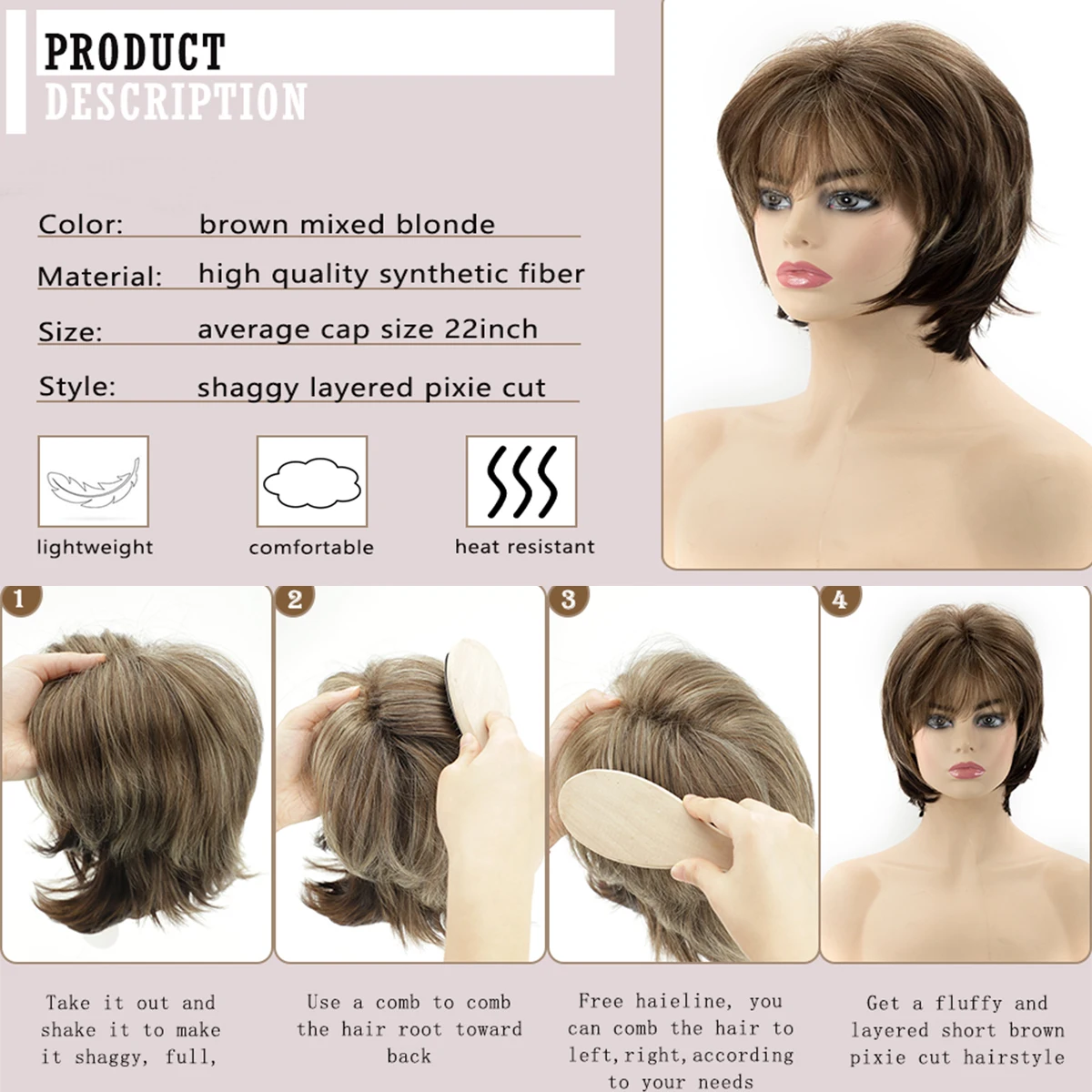 Коричневые короткие для белых женщин - Фотография_6