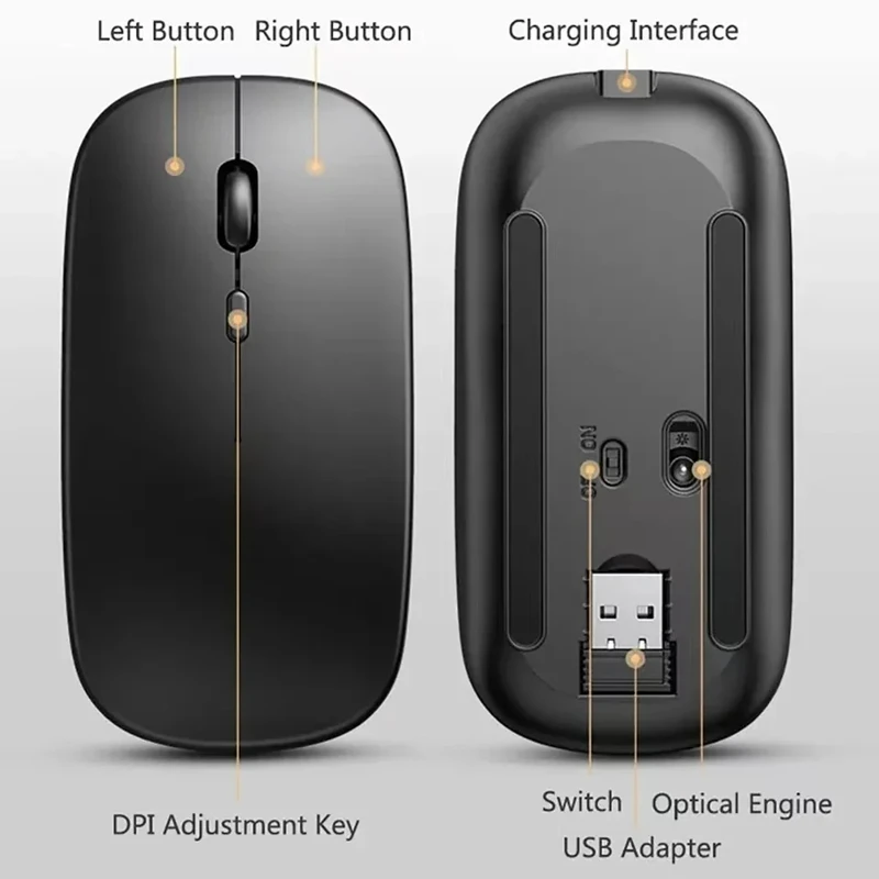 Xiaomi 2,4 ггц bluetooth мышь беспроводная - Фотография_6