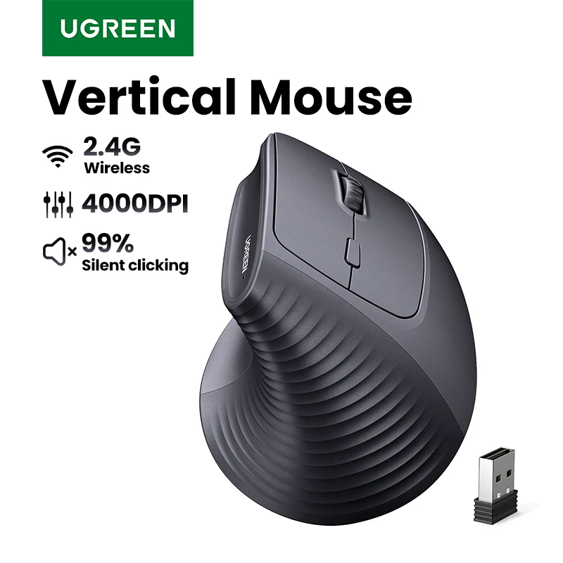 Ugreen вертикальная беспроводная мышь 2
