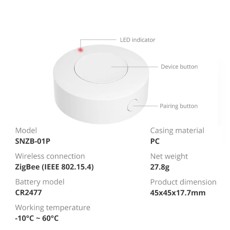 Sonoff snzb-01p snzb-02p snzb-03p snzb-04p zigbee датчик двери - Фотография_3
