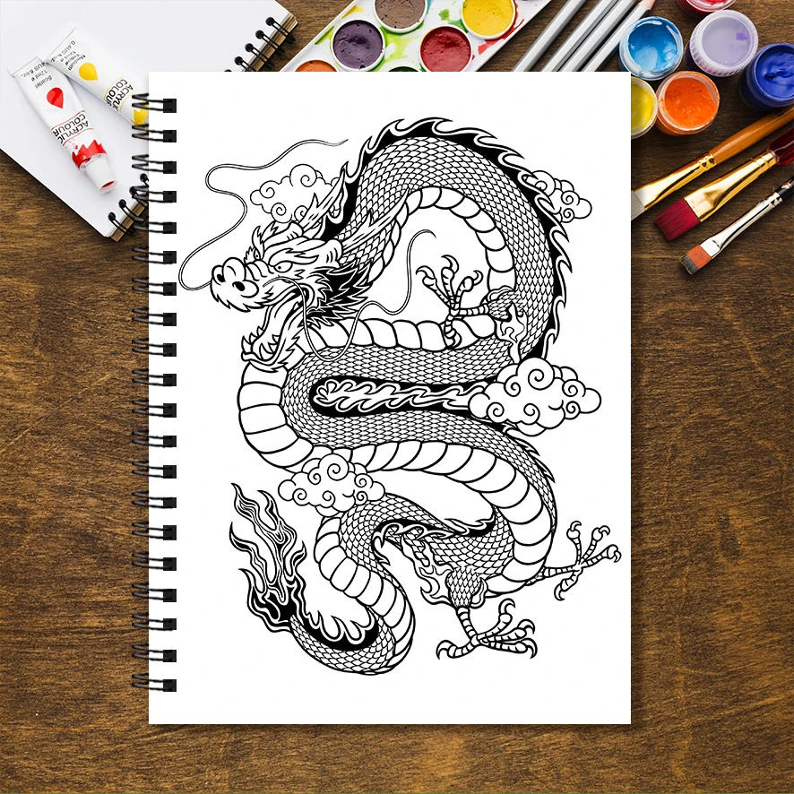 Книжка-раскраска fierce dragon для взрослых — 8 - Фотография_6