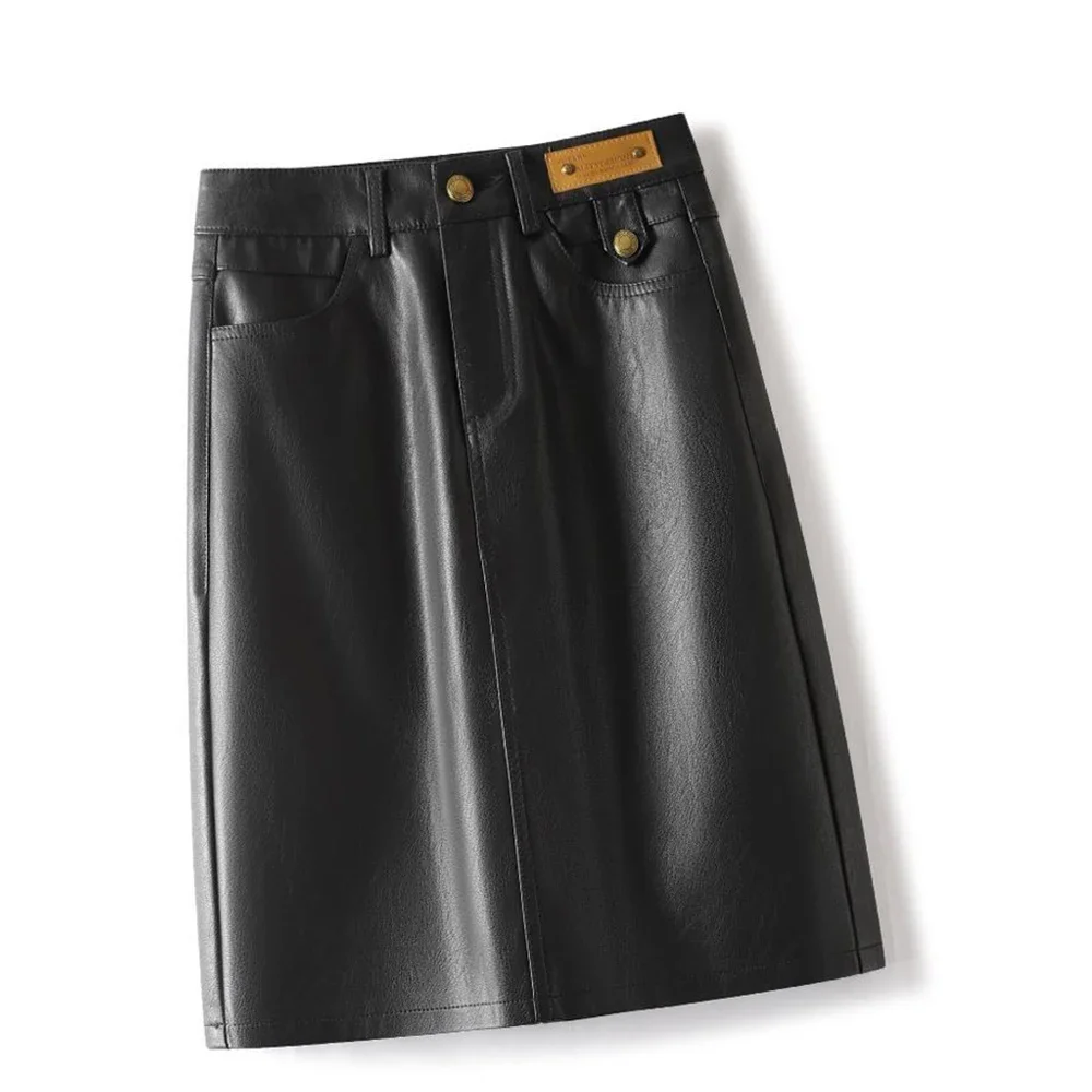 New leather  half body skirt for women - Фотография_4