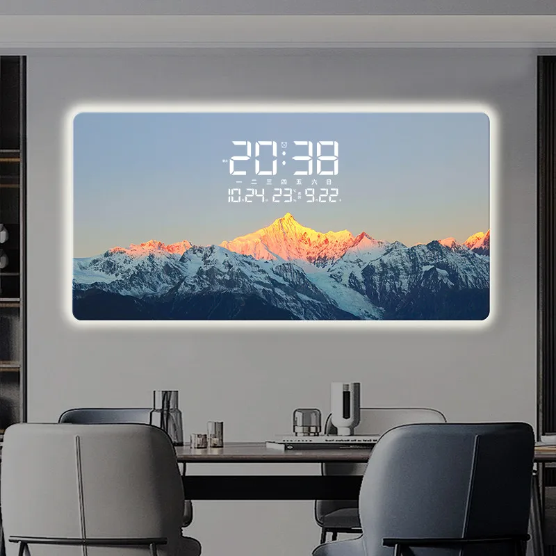 Цифровые настенные часы для гостиной - Фотография_3
