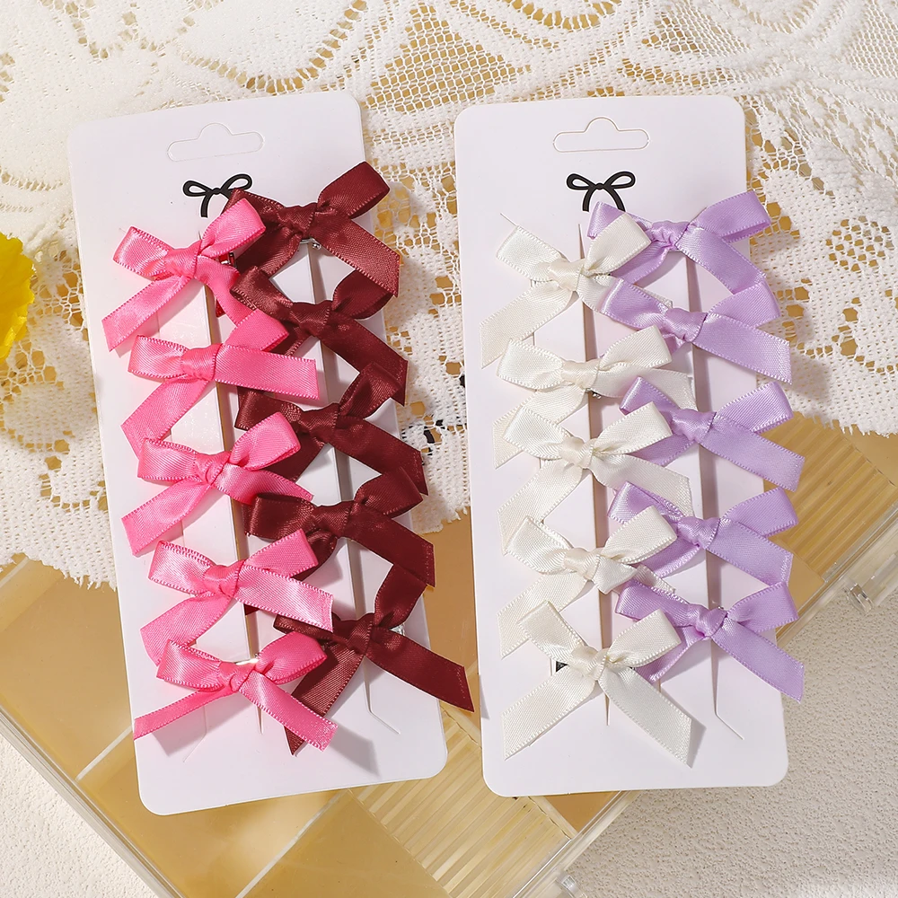 Детские милые однотонные мини-бантики - Фотография_2
