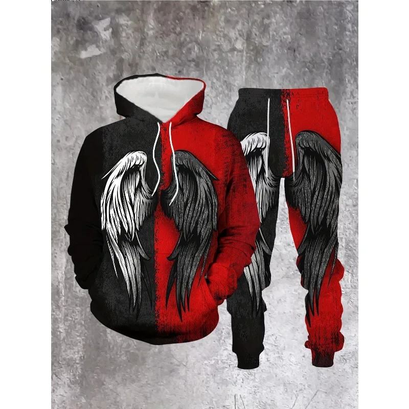 Мужская толстовка с капюшоном и брюками с 3d-принтом - Фотография_3