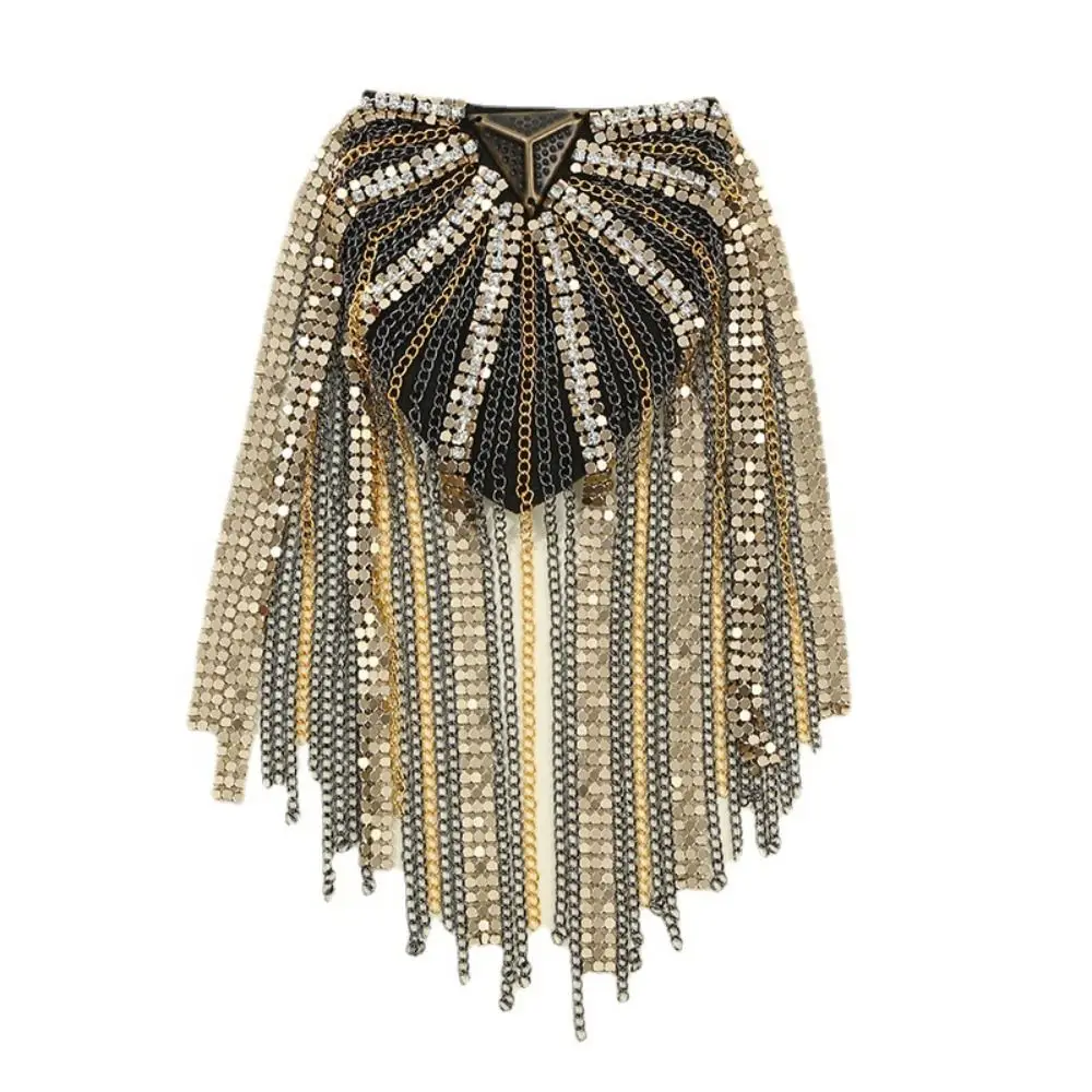 Retro epaulets tassel chain epaulette - Фотография_2