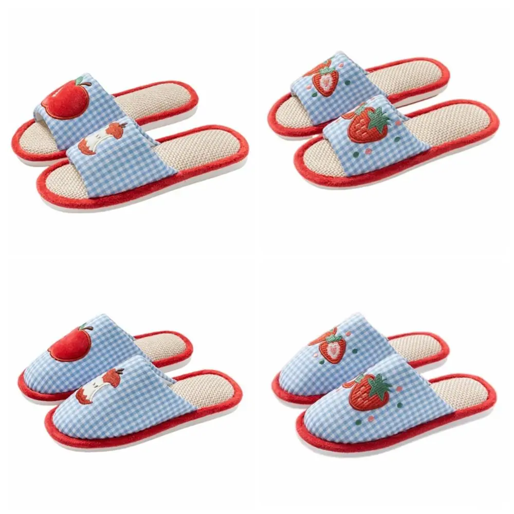Kawaii клубничные домашние льняные тапочки - Фотография_6