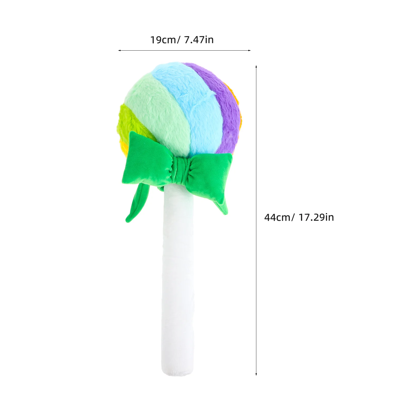 Радужная подушка-леденец с бантом - Фотография_2