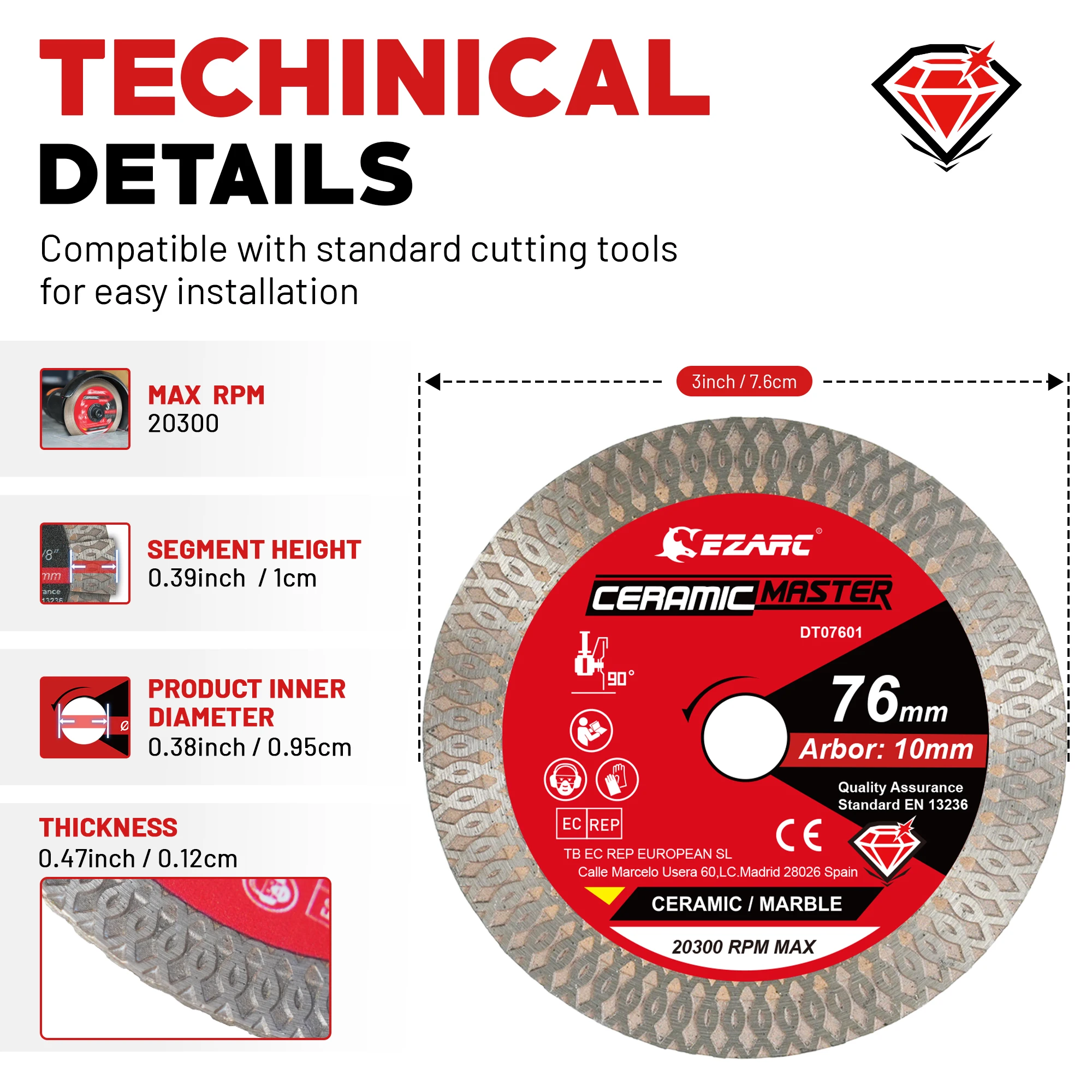 76 мм алмазный отрезной диск - Фотография_3