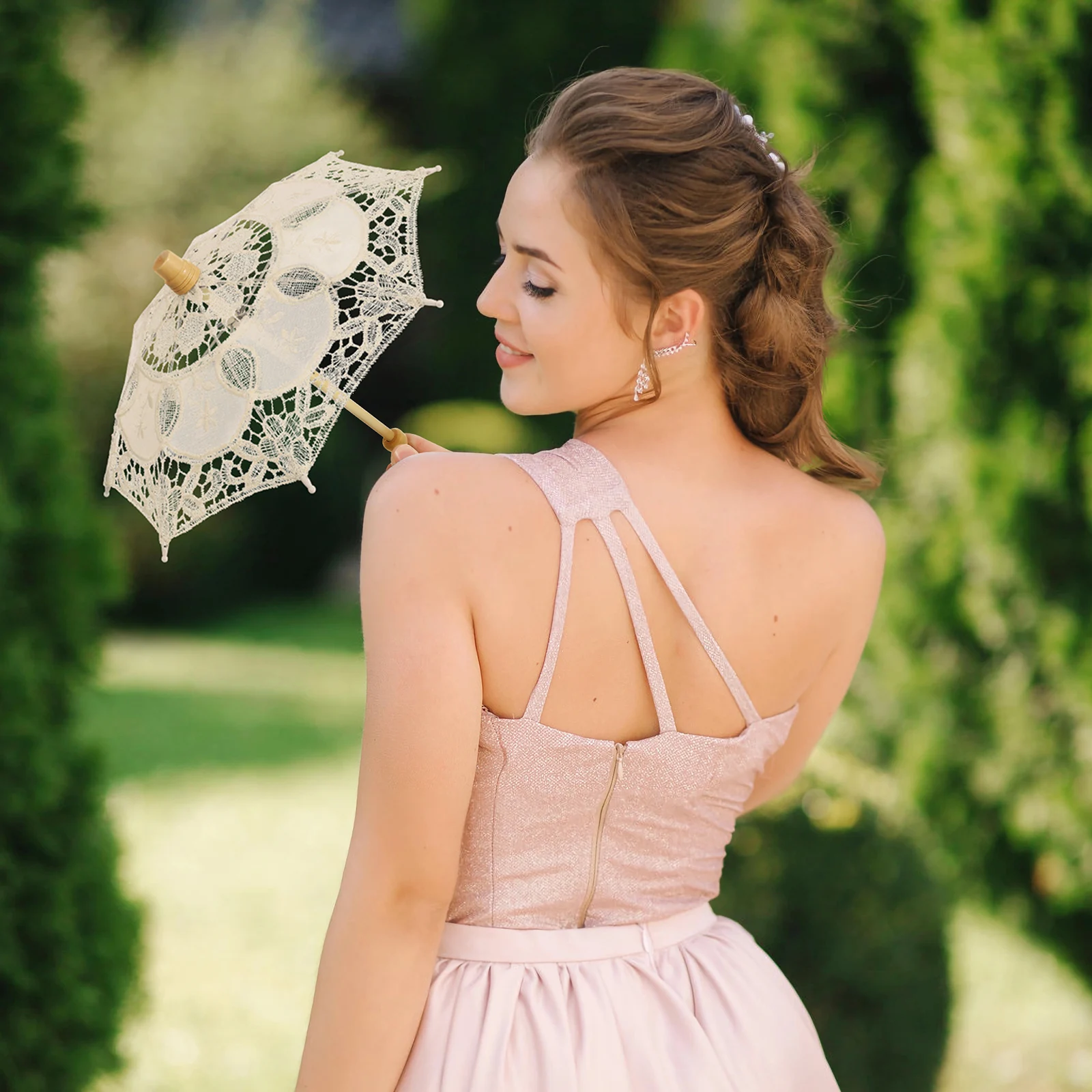 Премиальный кружевной хлопковый зонт - Фотография_2