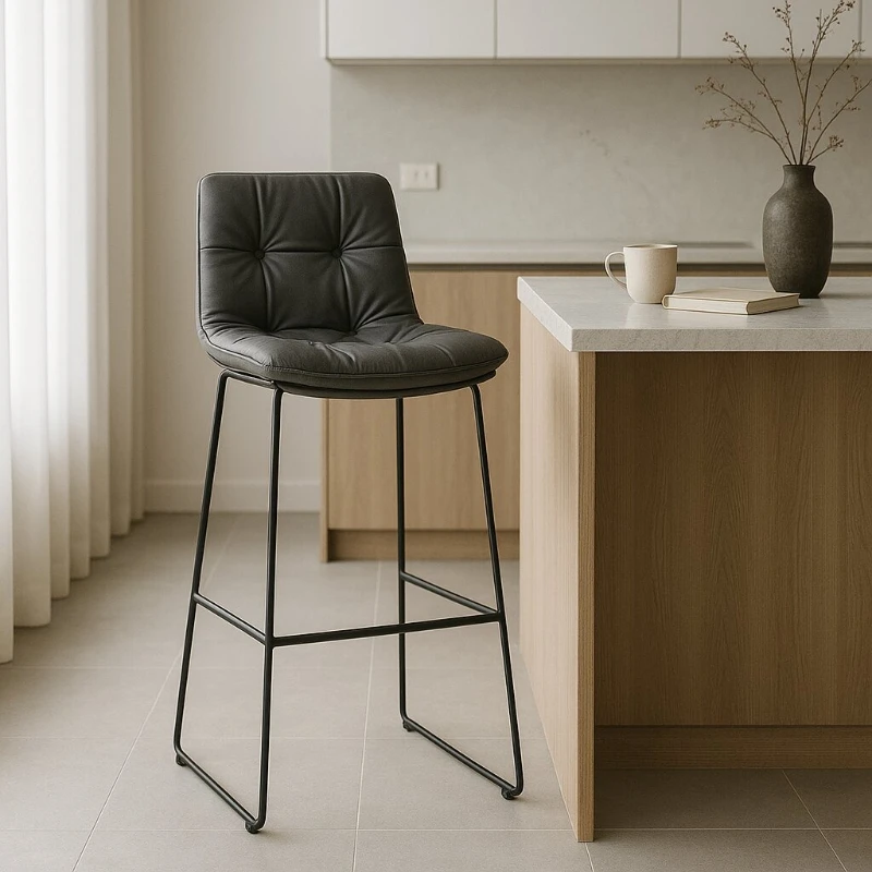 Роскошный обеденный барный стул с высокой спинкой и мягкой подушкой