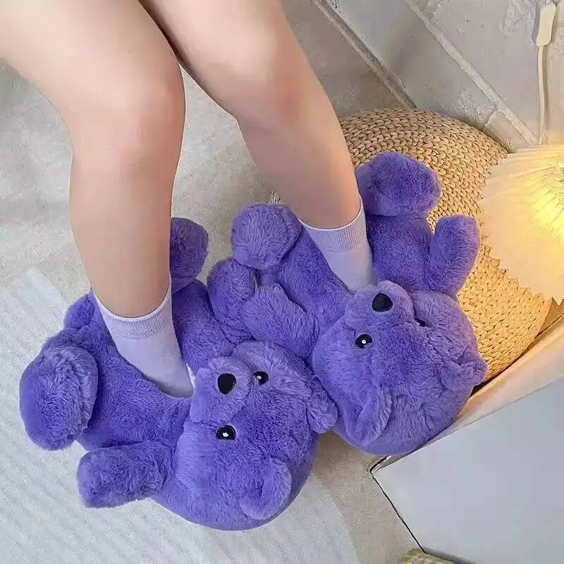 Домашние тапочки с большим мультяшным медведем