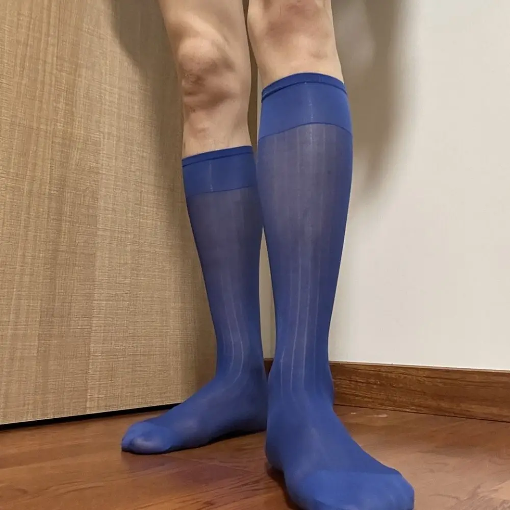 Прозрачные мужские тонкие классические носки-трубочки - Фотография_4