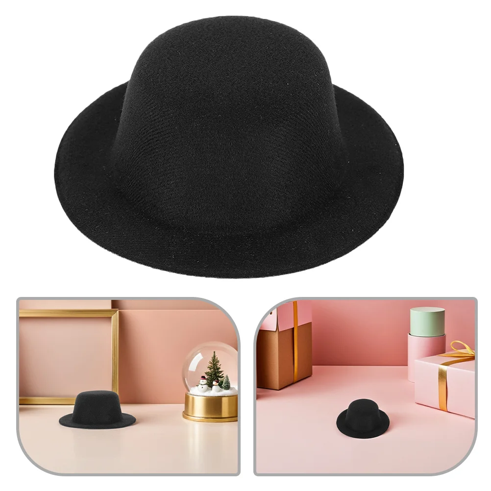 Мини-цилиндры, крошечные черные фетровые официальные шапки для снеговиков - Фотография_4