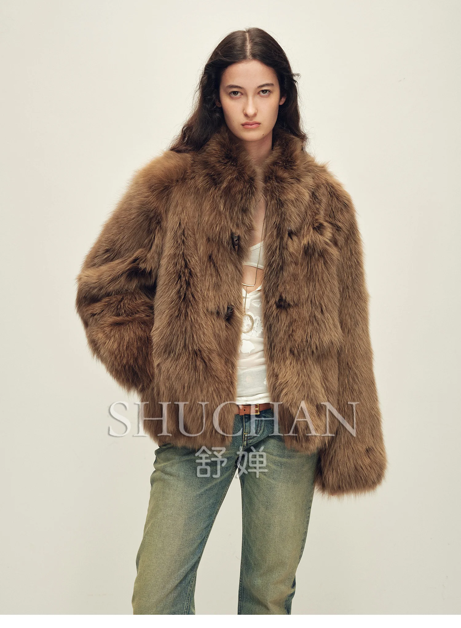 Sagafurs crown fox fur jacket женская - Фотография_4