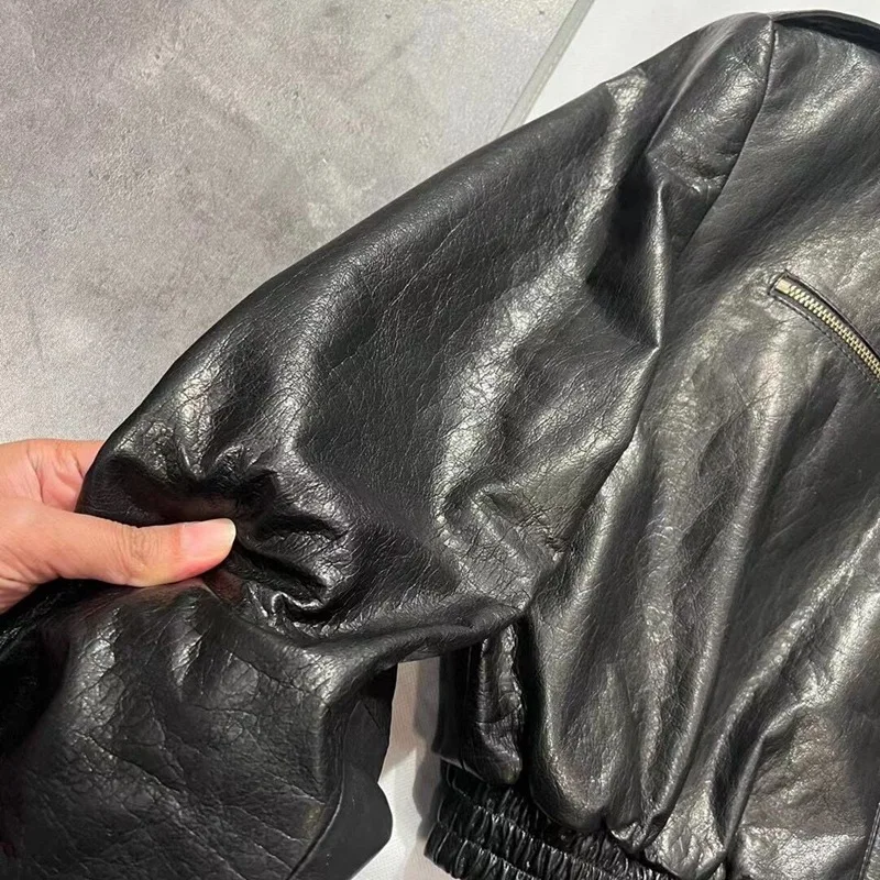 Женские короткие куртки из натуральной воловьей кожи - Фотография_4