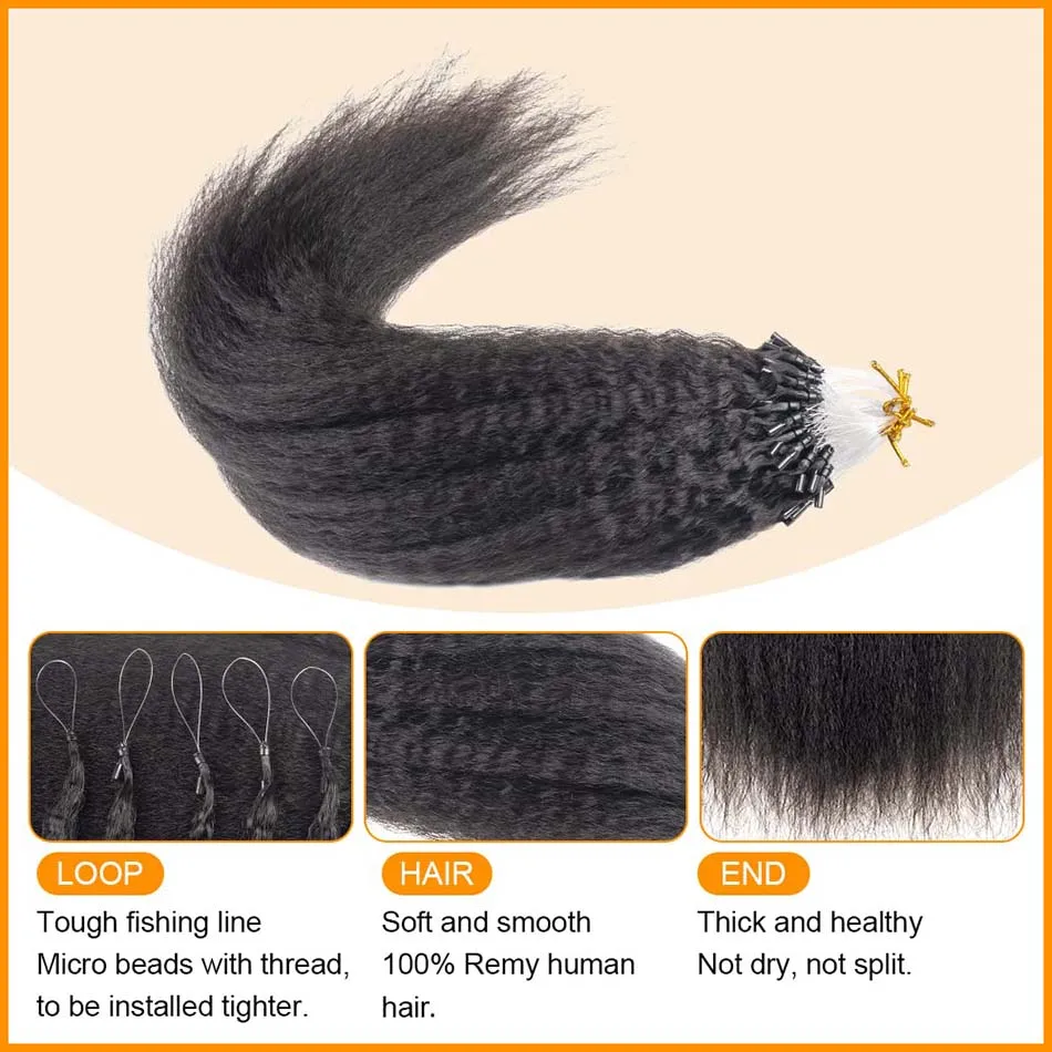 Kinky straight micro loop наращивание - Фотография_5