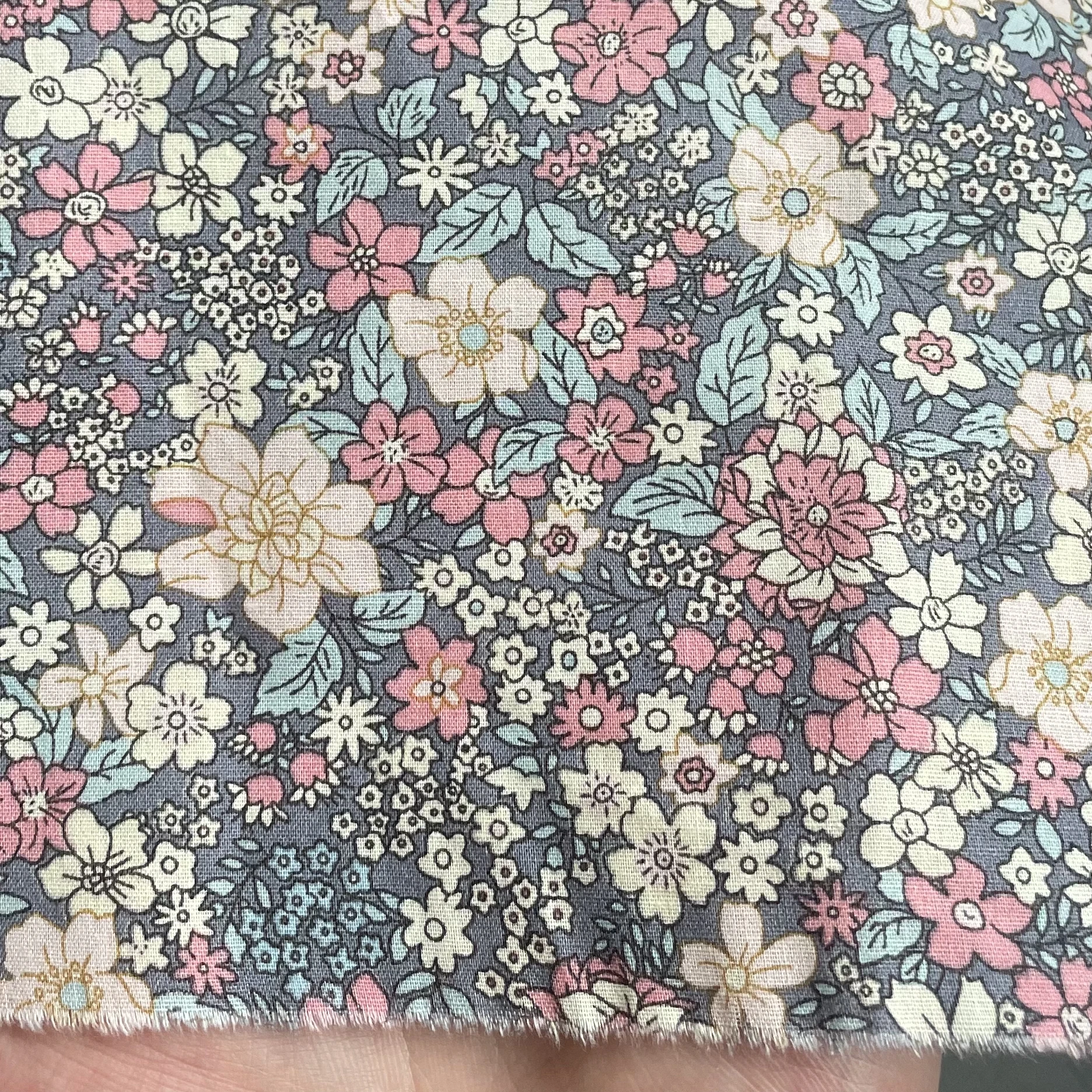 Ретро синий серый 100% хлопок поплин - Фотография_3