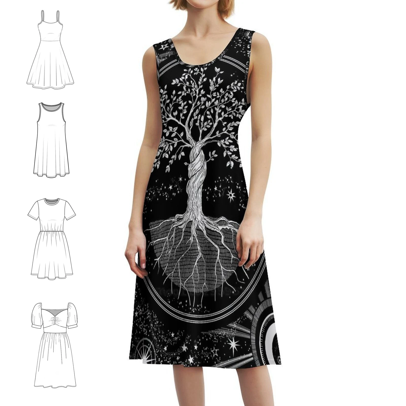 Небесное древо жизни богемное платье