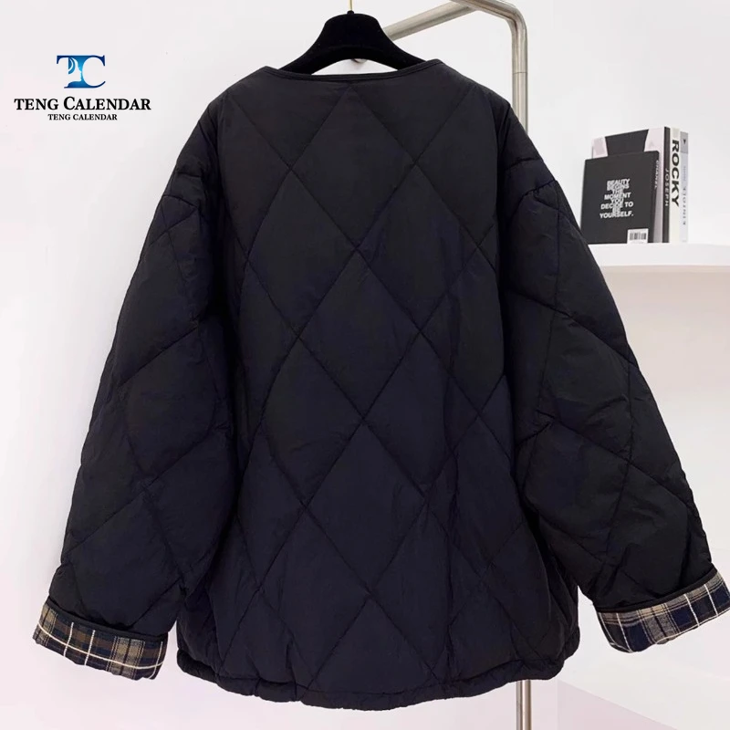 Пуховик в сетку, корейская универсальная - Фотография_2