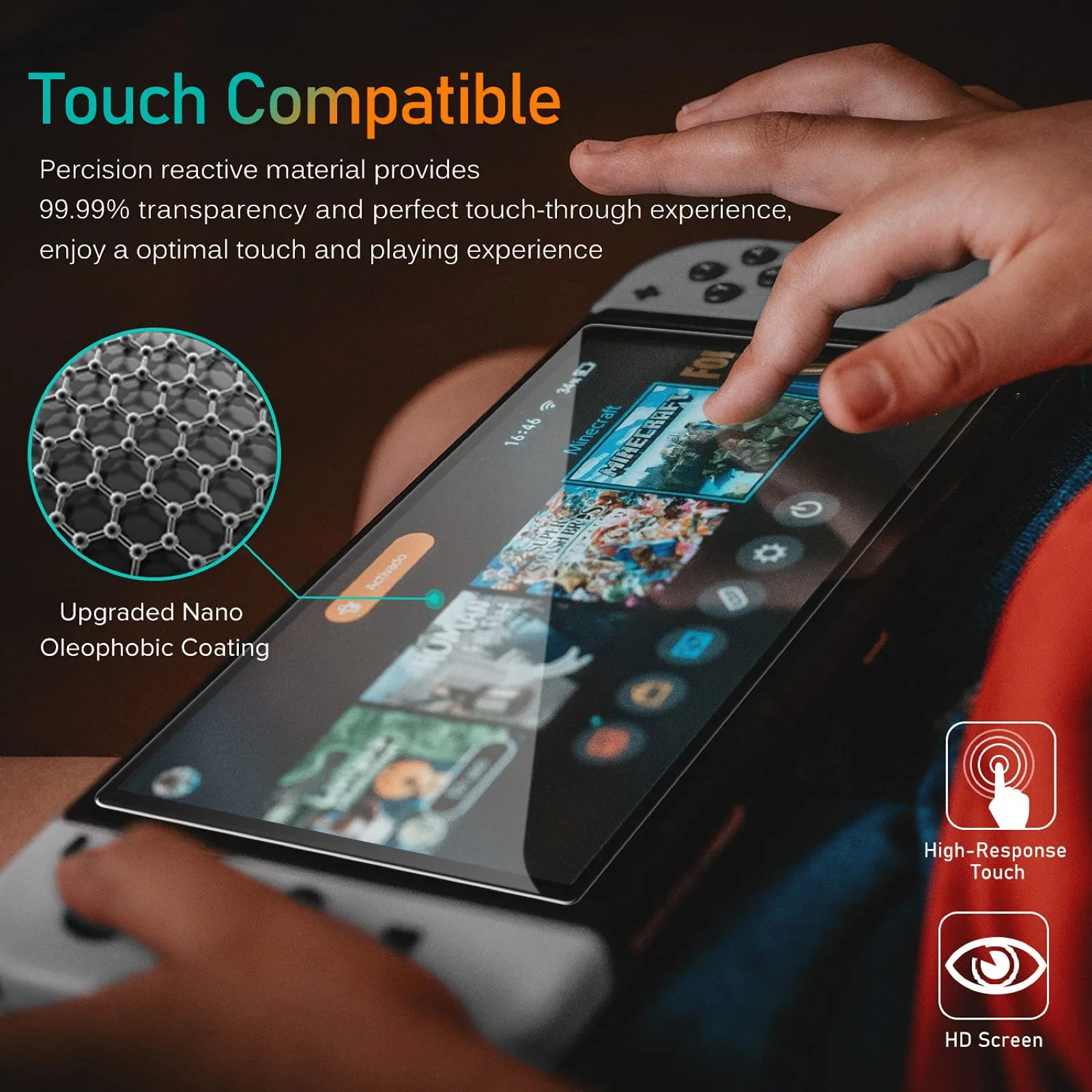 Закаленное стекло 9h для nintendo switch oled switch2 2 - Фотография_5
