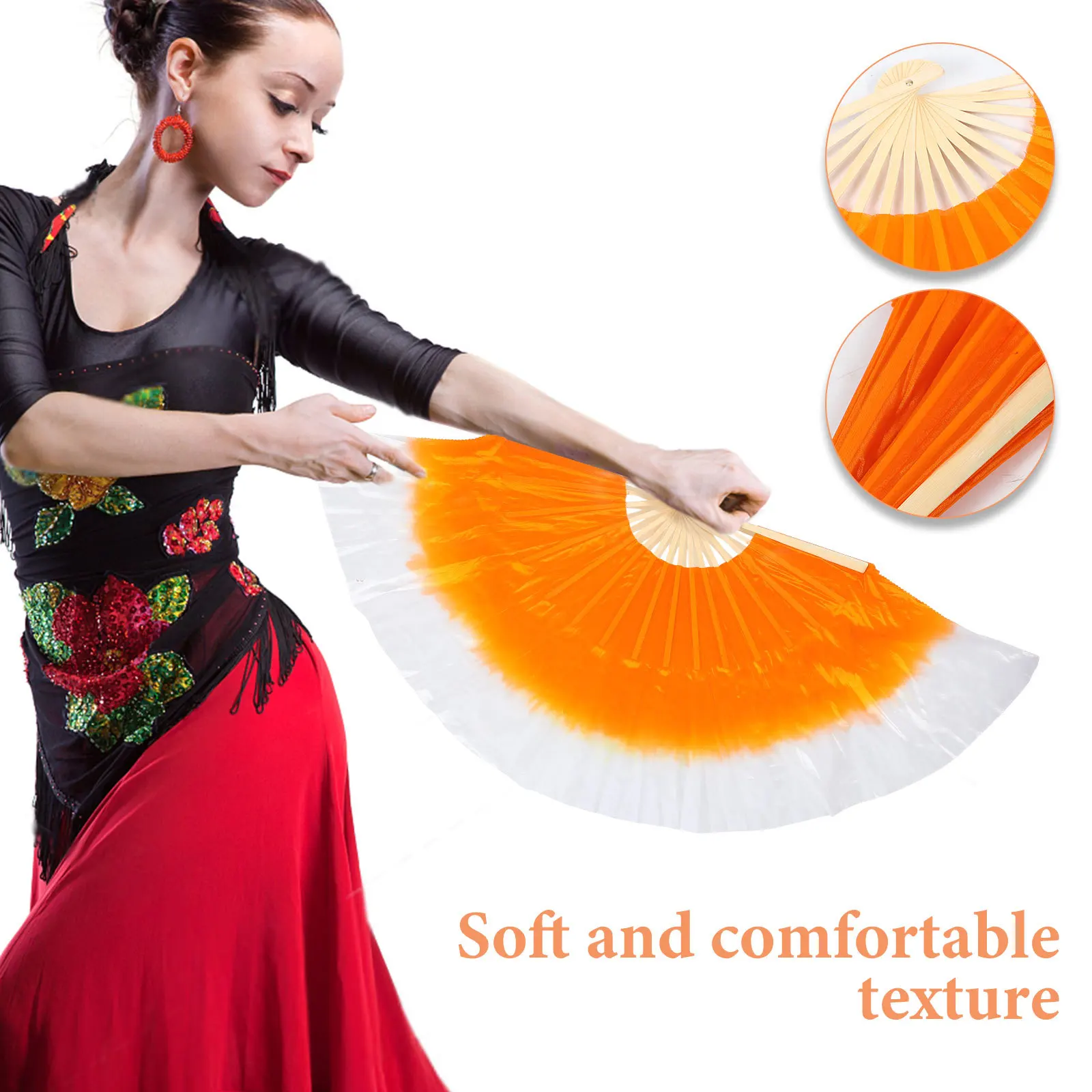 Легкий складной веер для шелковых танцев - Фотография_2